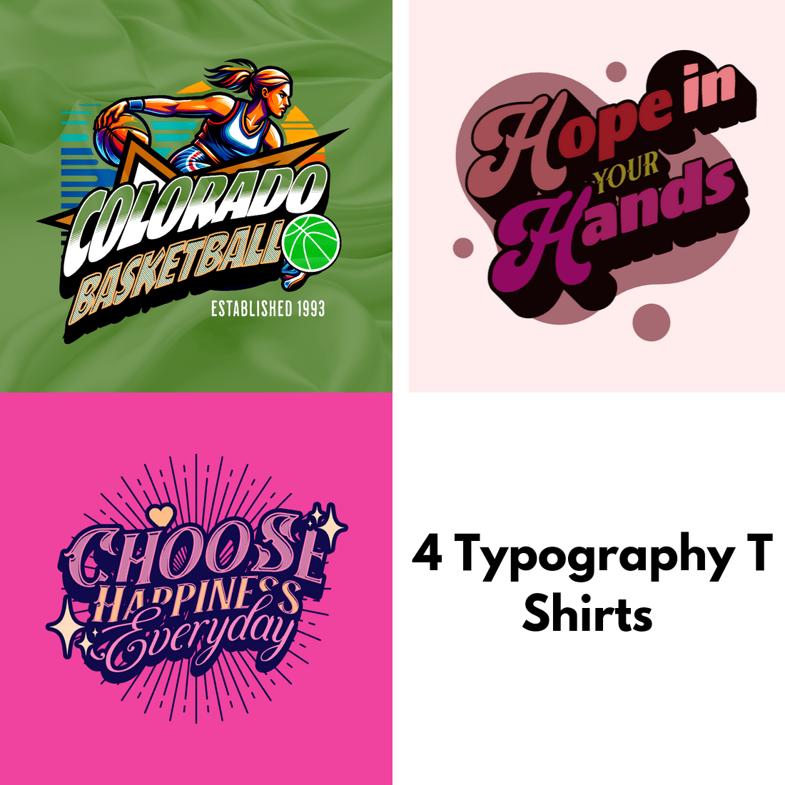 Typography t shirt Design cover image.