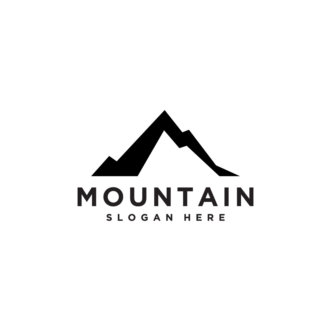 mountain logo design vector template preview image.