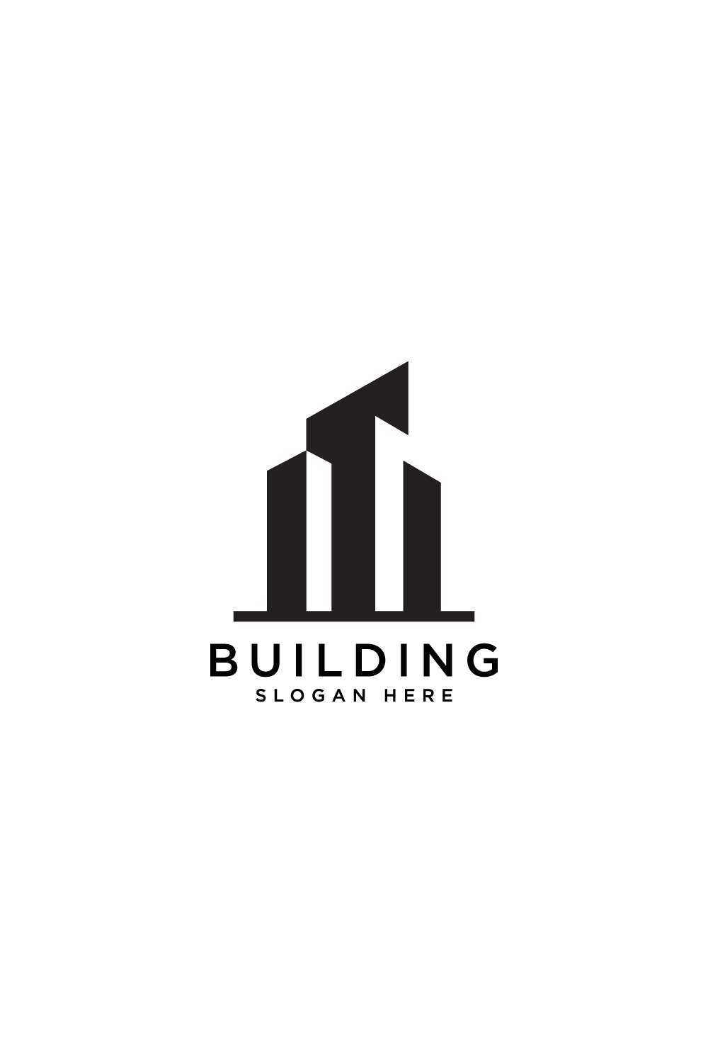 Building logo design vector template pinterest preview image.