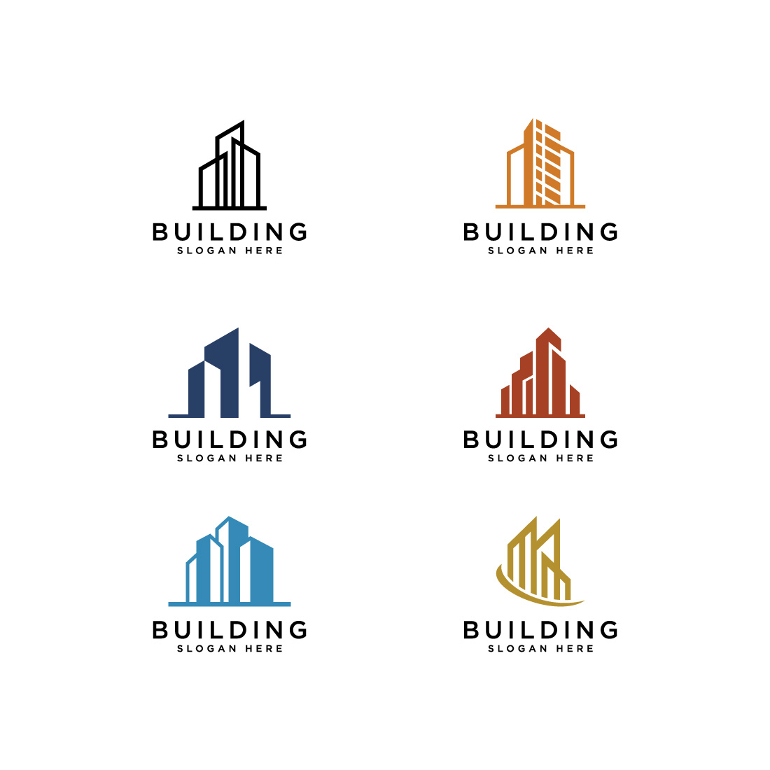 set of Building logo design vector template preview image.