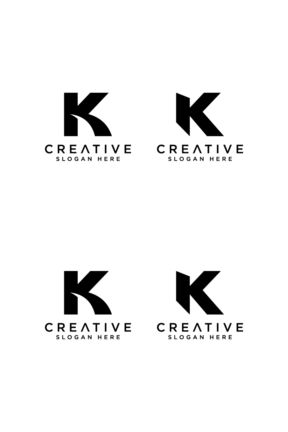 set of initial letter k pinterest preview image.