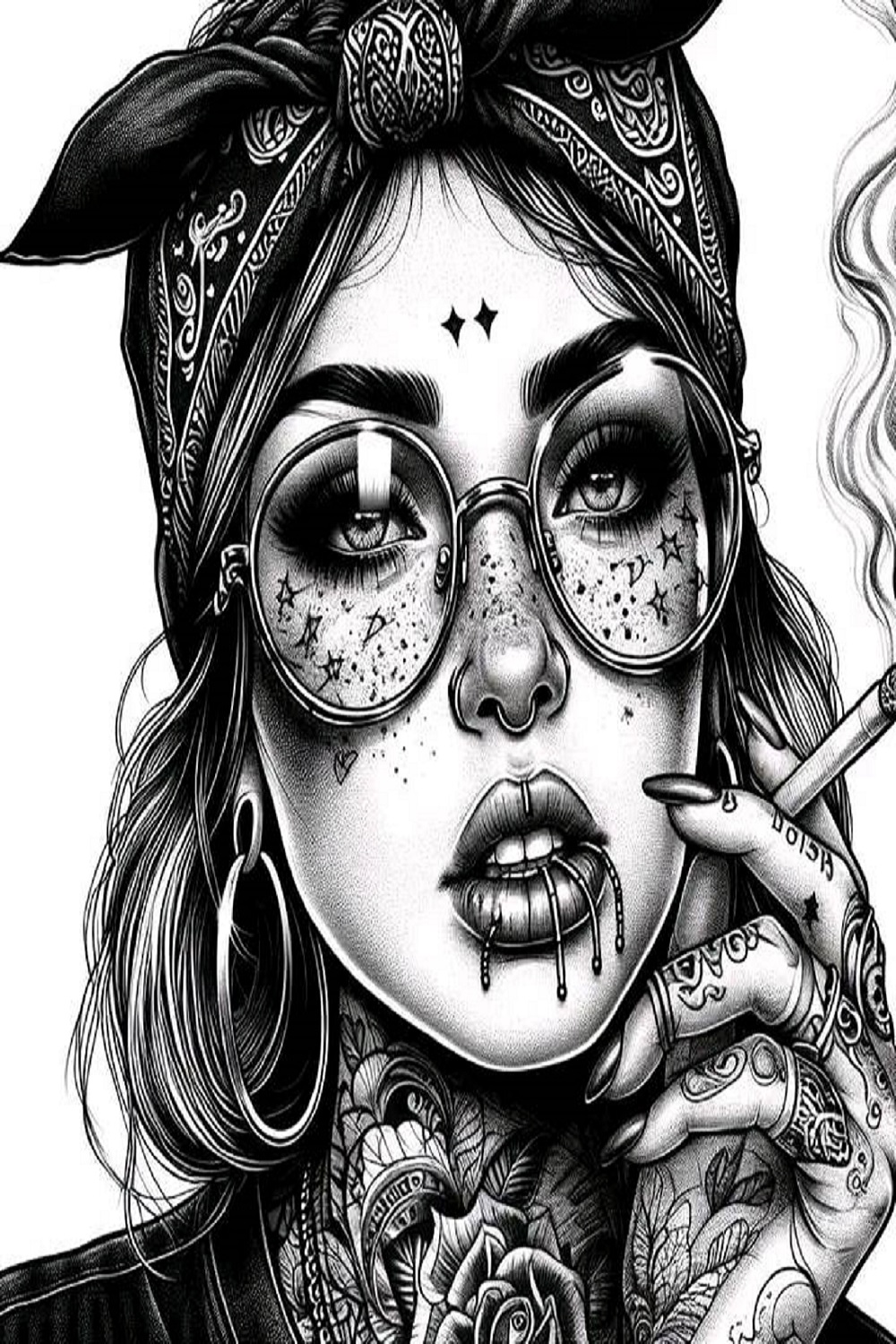 t-shirt design Naughty beauty Girl Smoke" – Bold, Edgy, and Unapologetically Sassy pinterest preview image.