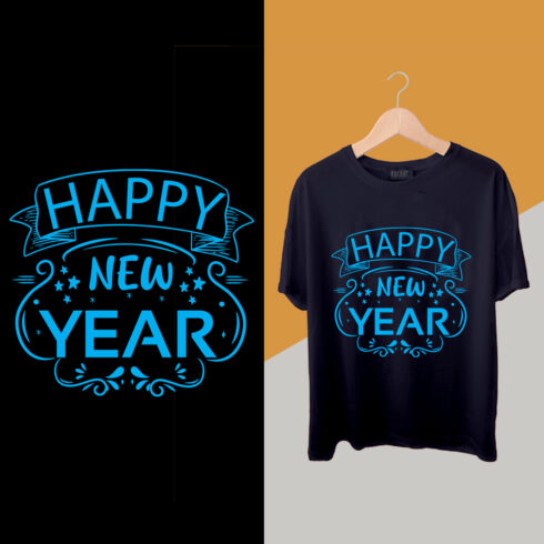 Happy New Year T Shirt Design cover image.