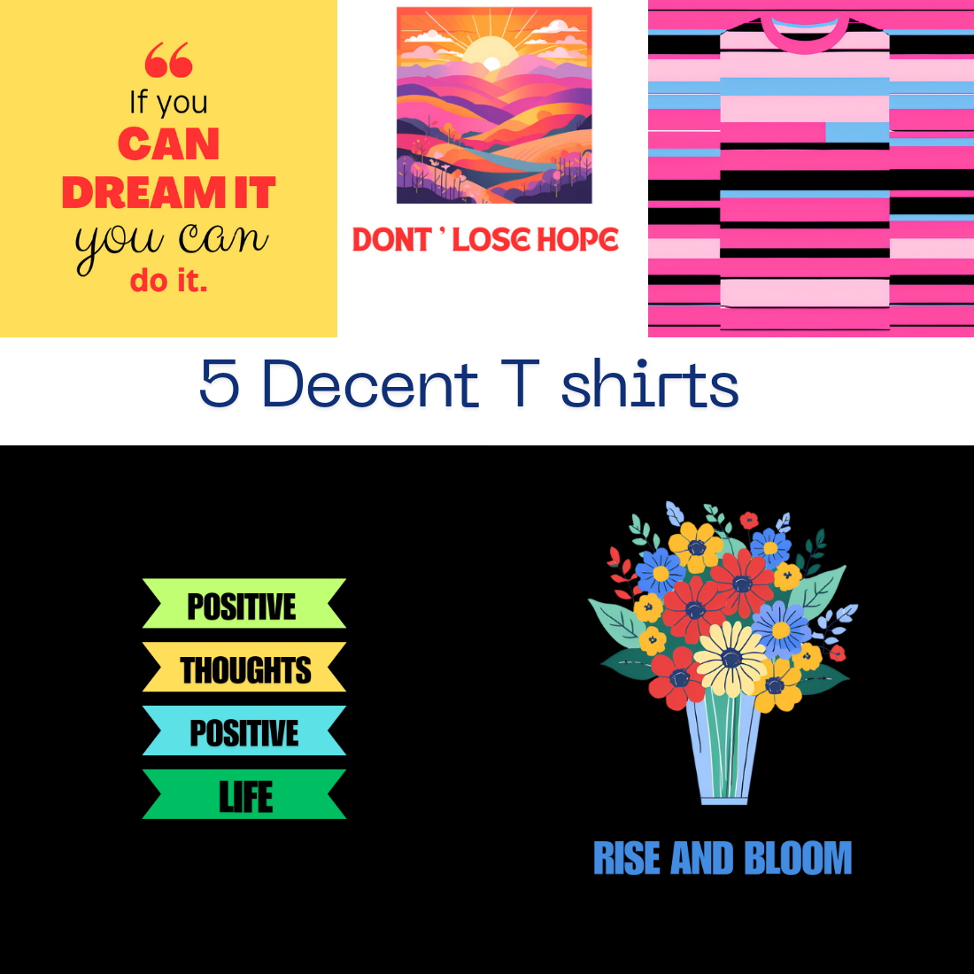 5 decent T shirts preview image.