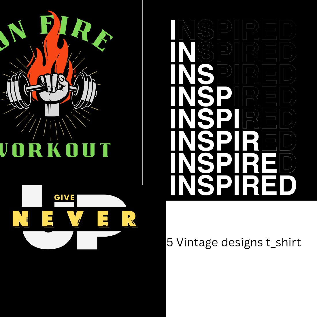 5 Vitage design t_shirt preview image.