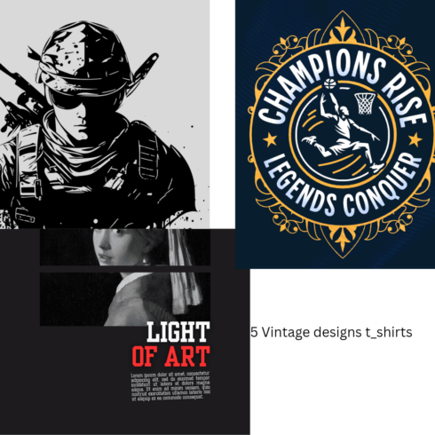 5 Vitage design t_shirt cover image.