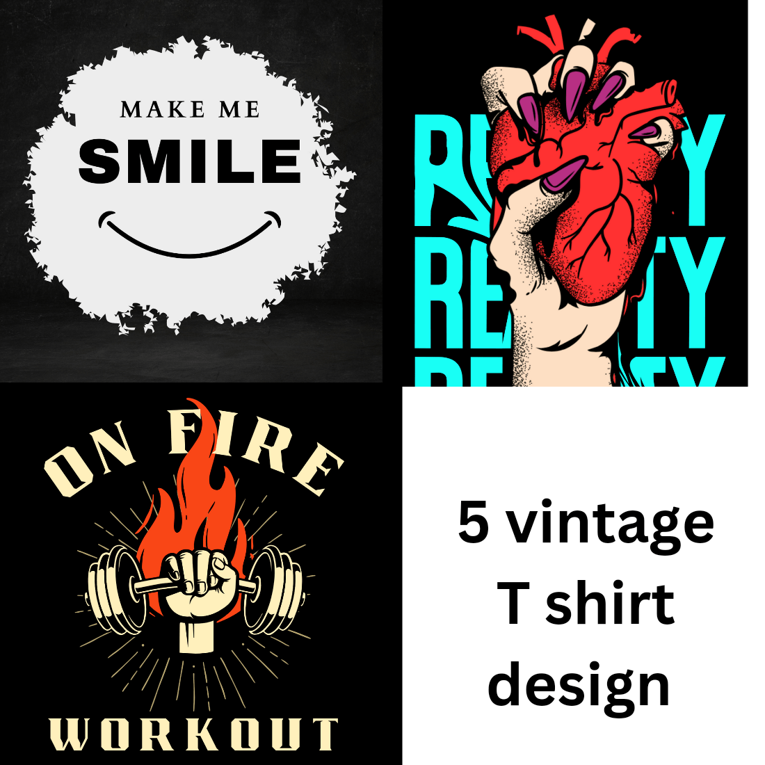 Vintage T shirt design cover image.