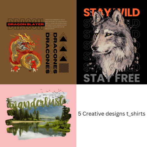 5 Creative designs t_shirts cover image.