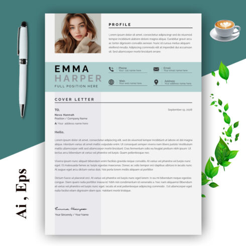 Clean Resume Template Layout cover image.