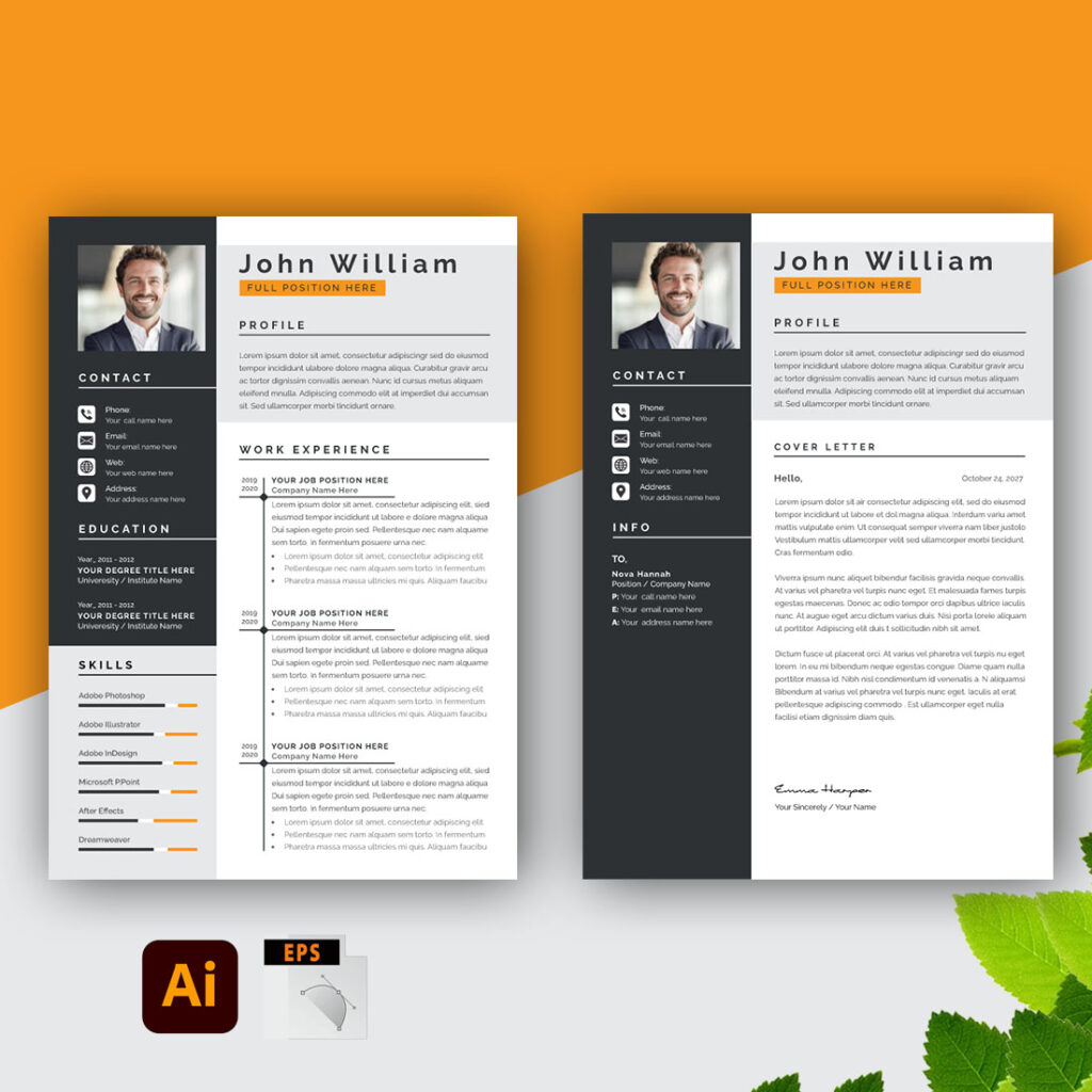 Refresh Cv Layout Resume Layout with Professional Cv Layout - MasterBundles