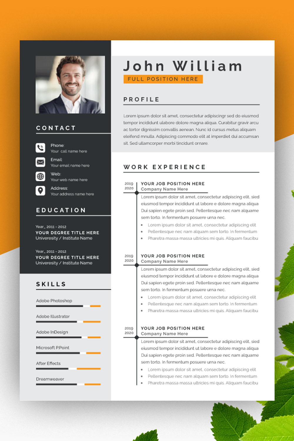 Resume Layout with Professional Cv Layout pinterest preview image.