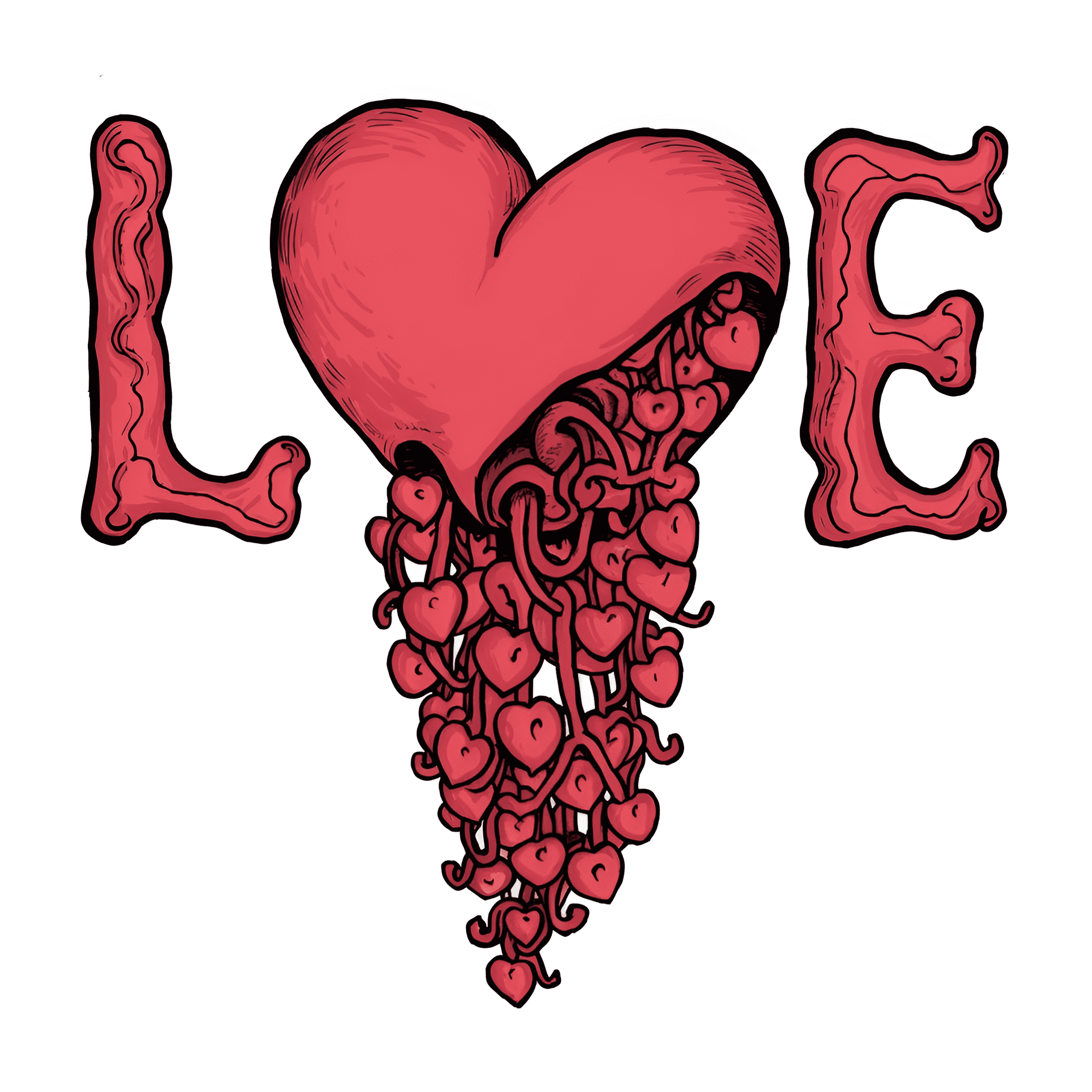 Heartflow Love T-shirt Art Design preview image.