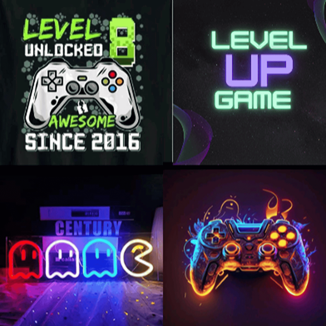 4 Gaming T-shirts Design preview image.