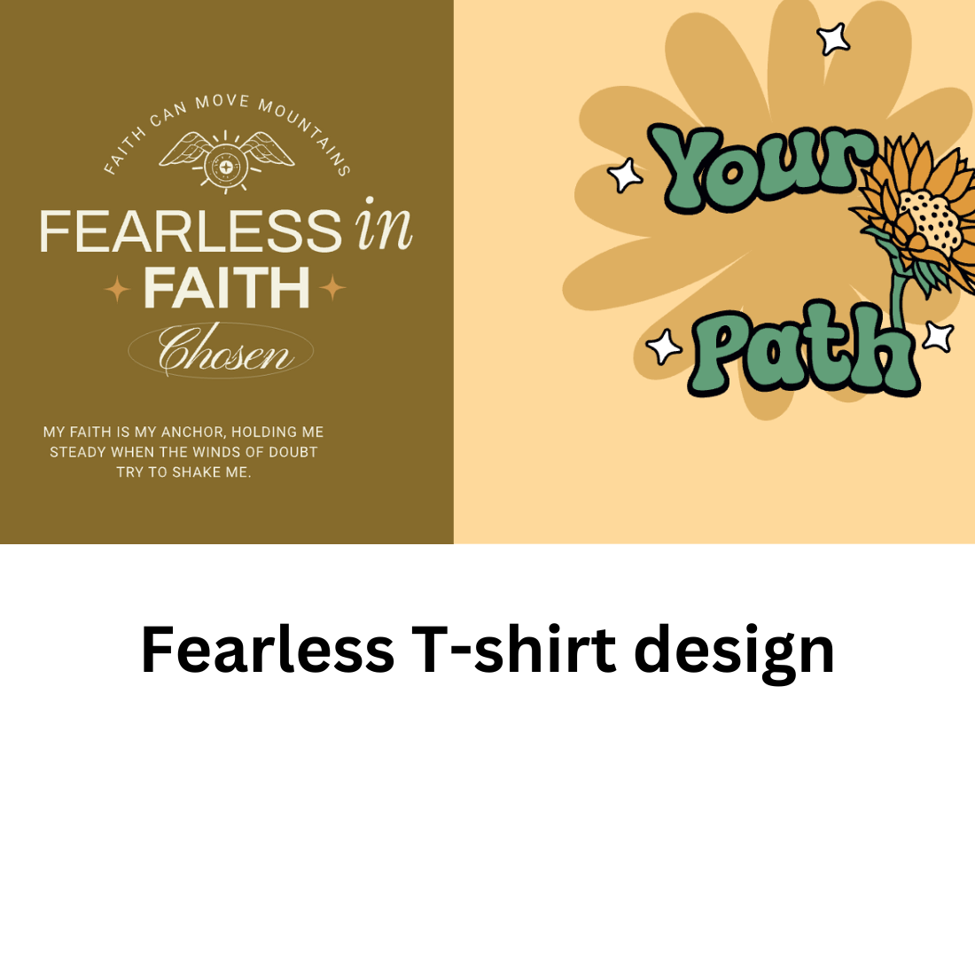 Fearless t shirt design preview image.