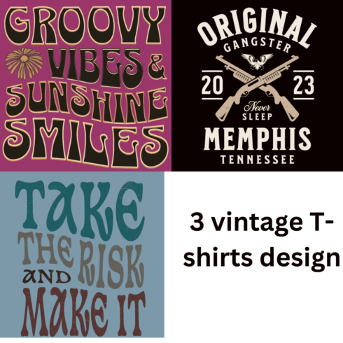 vintage T- shirts design cover image.