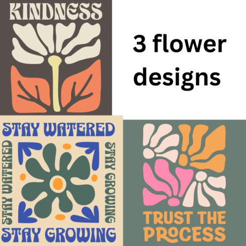 3 flower designs cover image.