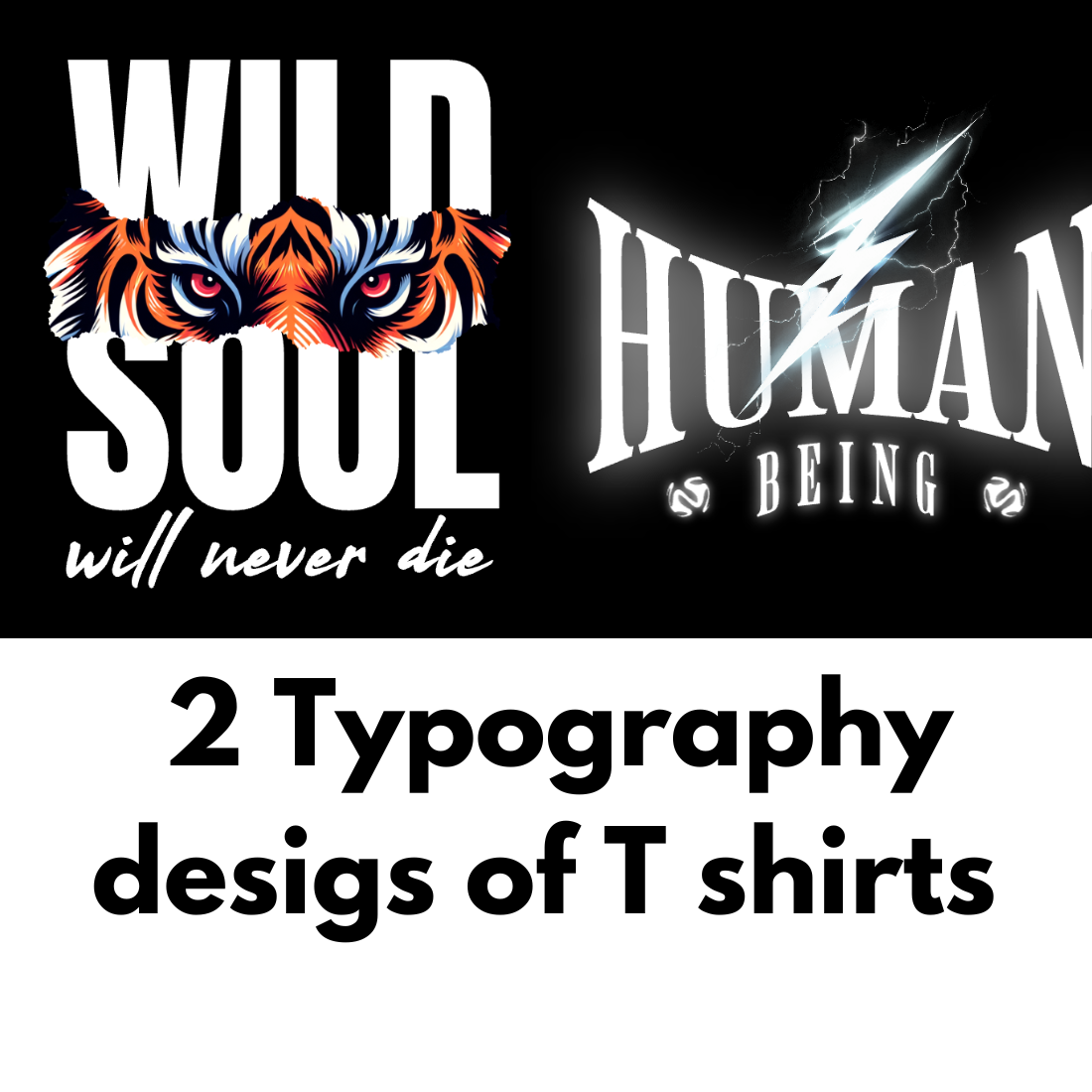 2 Typography designs T shirt  cover image.