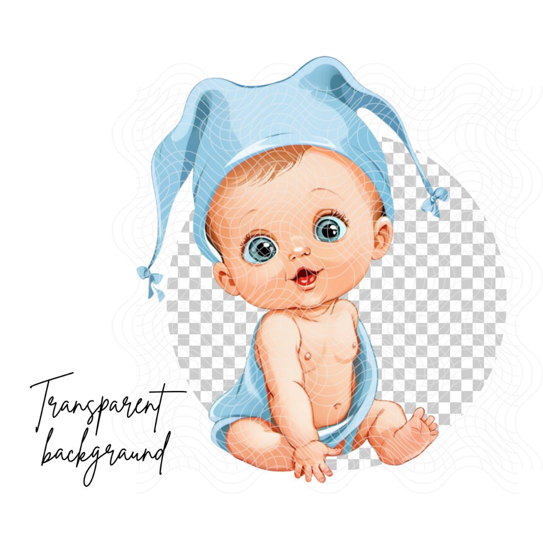 Cute small baby clipart bundle preview image.