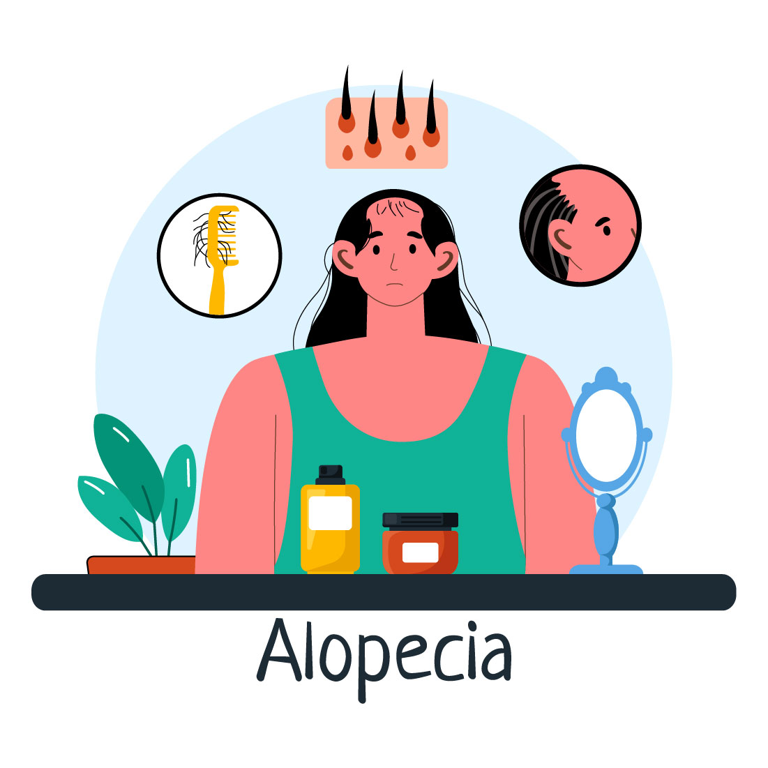 9 Alopecia Hair Loss Illustration preview image.