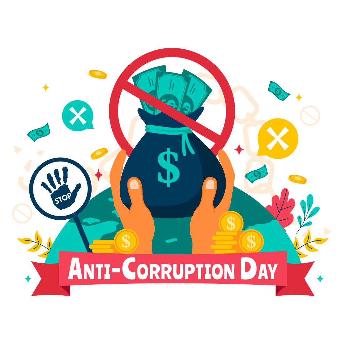 12 Anti Corruption Day Illustration preview image.