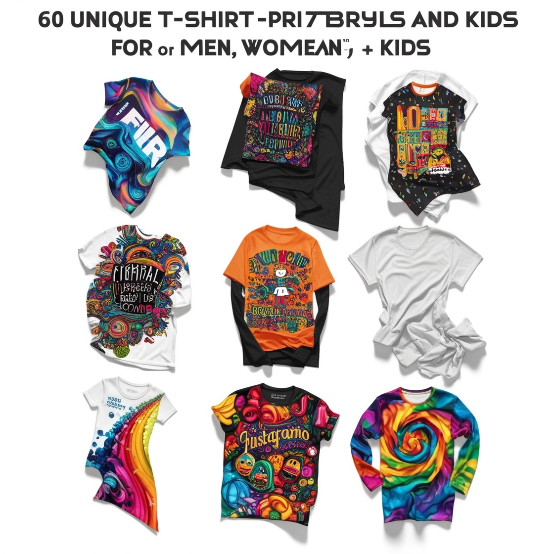 Creative Kids' T-Shirt Design Collection preview image.