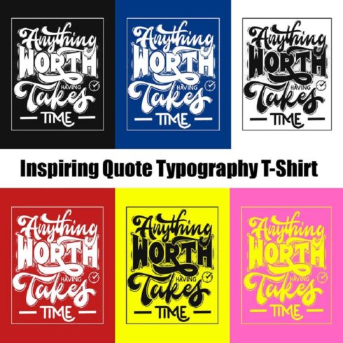 Inspiring Quote Typography T-Shirt cover image.