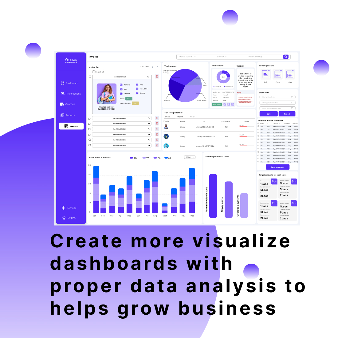 Fees Management Dashboard preview image.