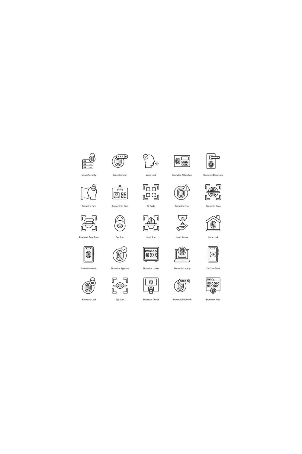 Biometric Icon Set Biometrical Icons pinterest preview image.