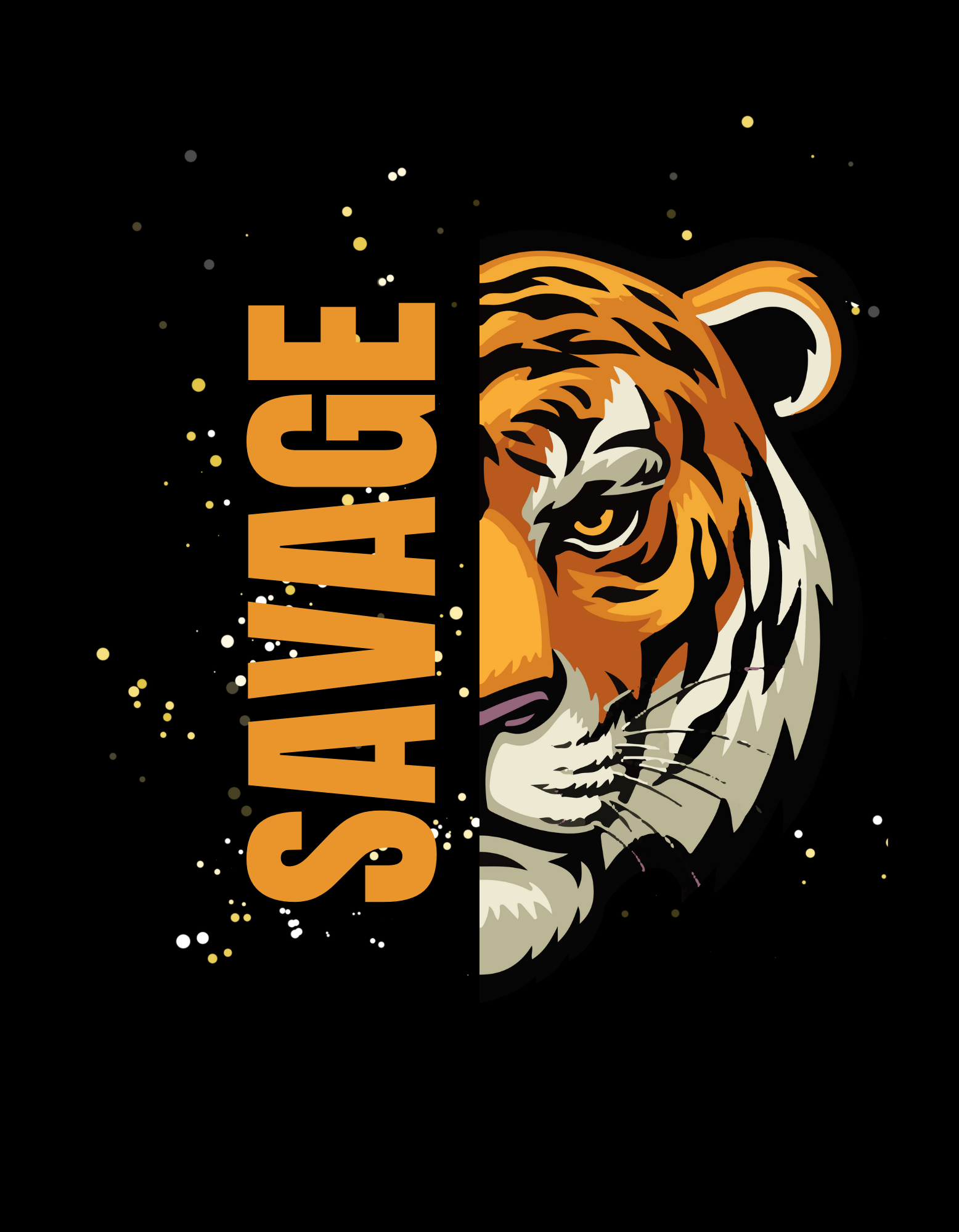 black illustrative savage t shirt 888