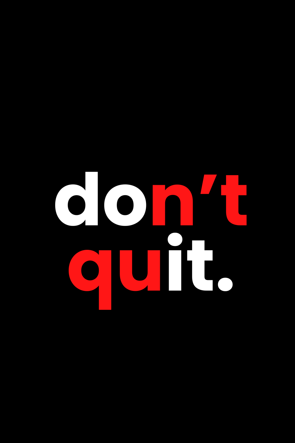 Black Simple Typography don’t quit T-Shirt pinterest preview image.