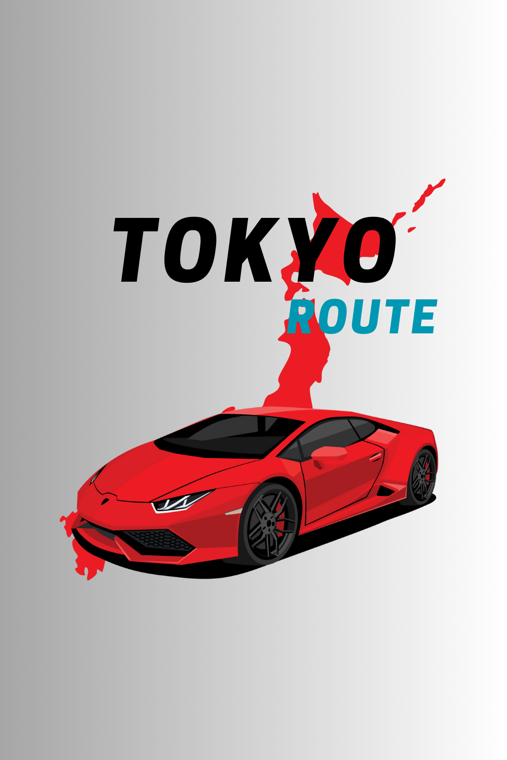 Black Tokyo Drip Car Route Souvenir T-Shirt pinterest preview image.