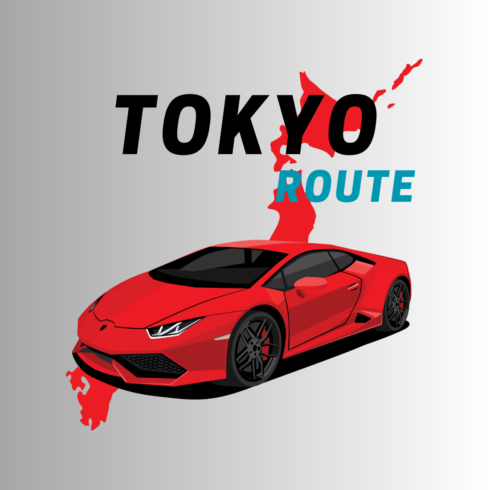 Black Tokyo Drip Car Route Souvenir T-Shirt cover image.