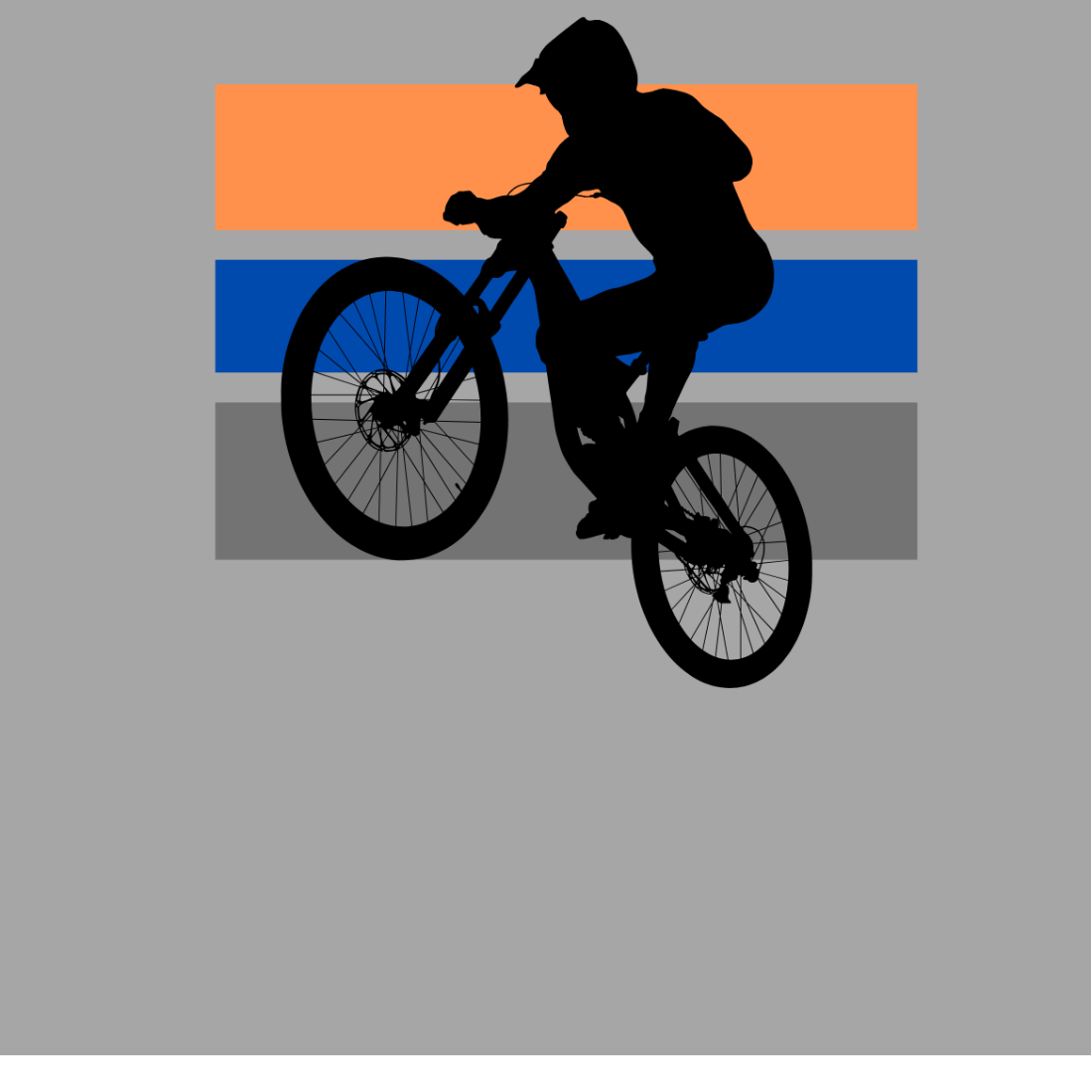 Black and White Mountain Bike T-Shirt preview image.