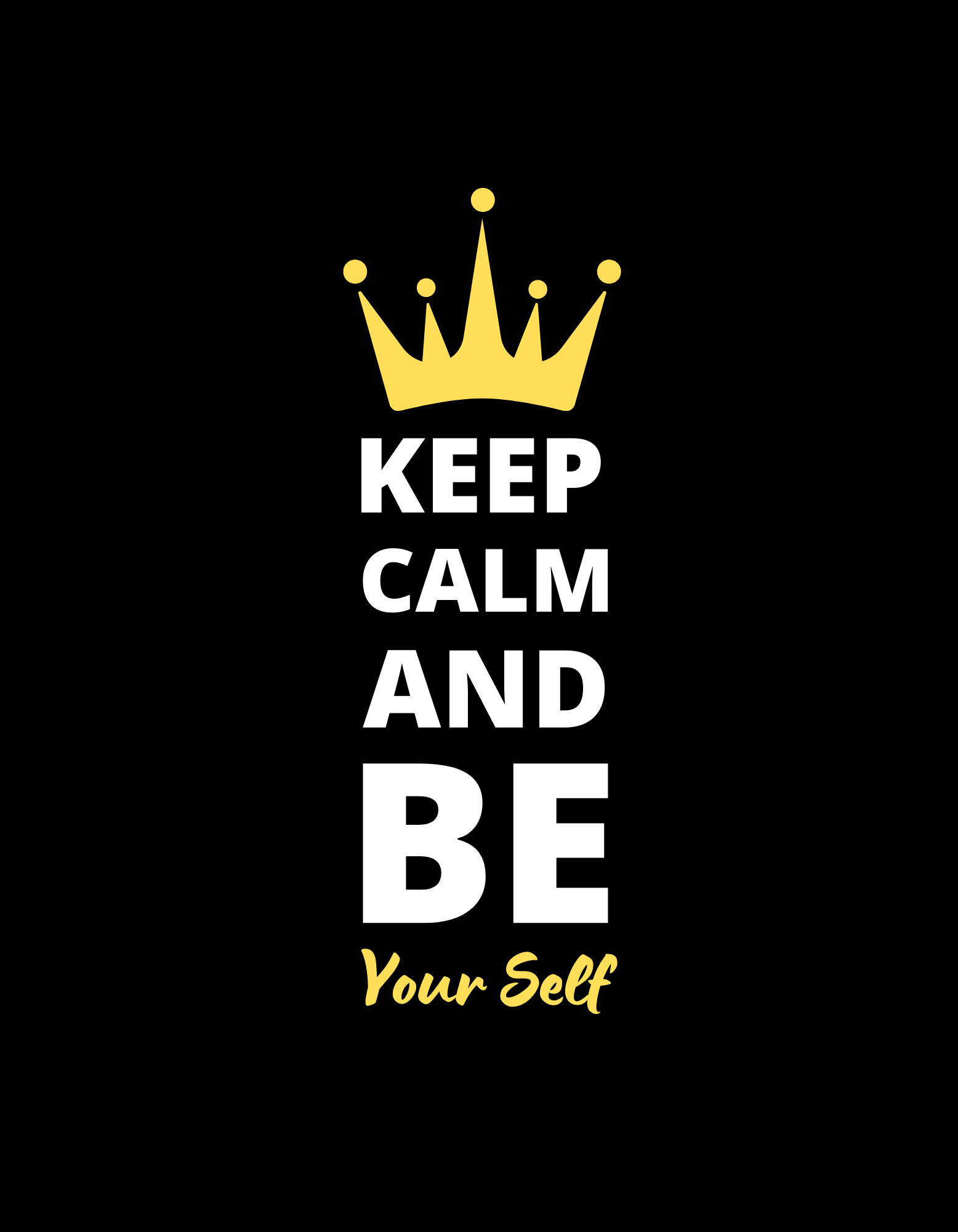 black white yellow simple dark keep calm and be your self t shirt 1 copy 120