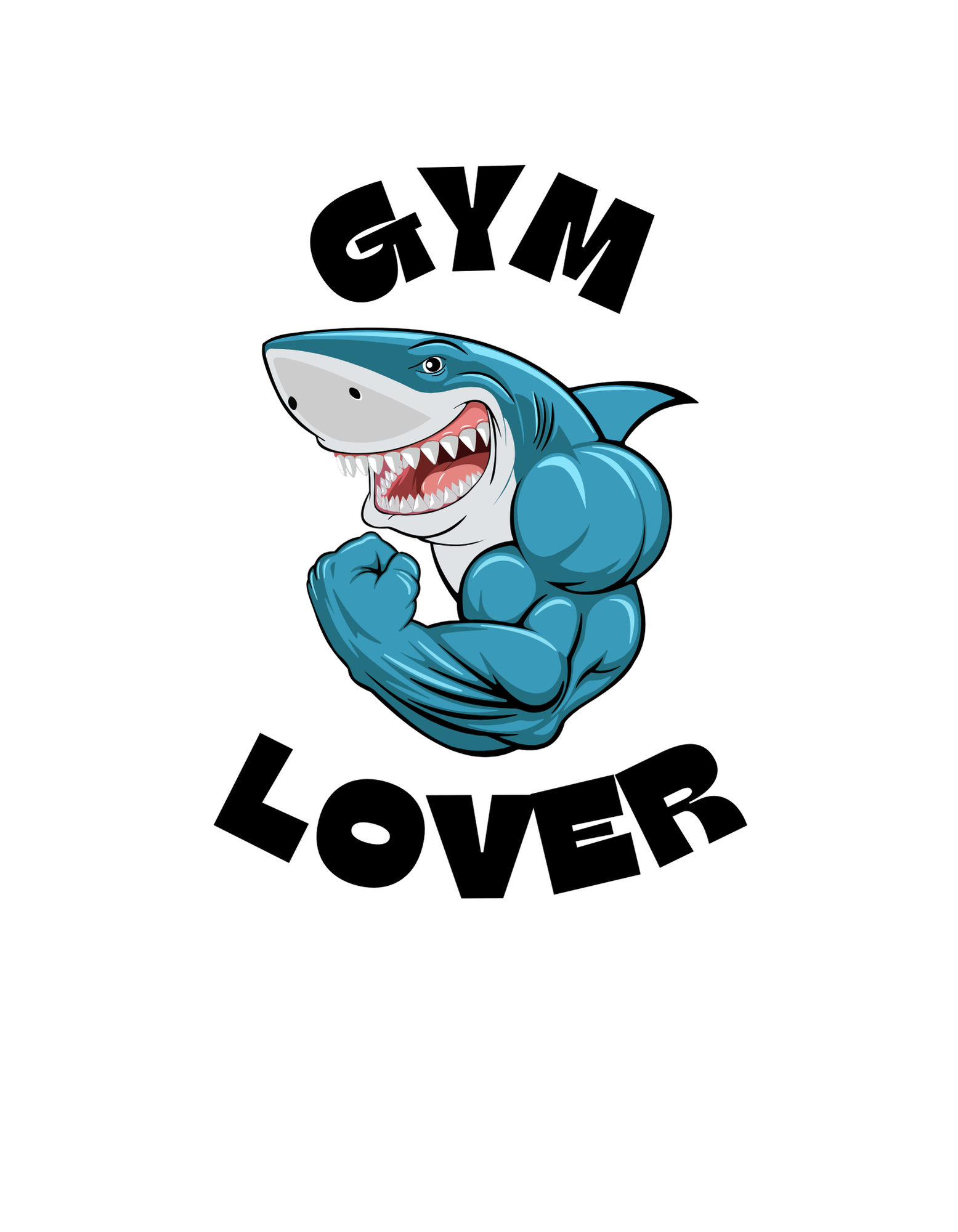 blue illustrated shark gym lover t shirt 4 copy copy copy 146