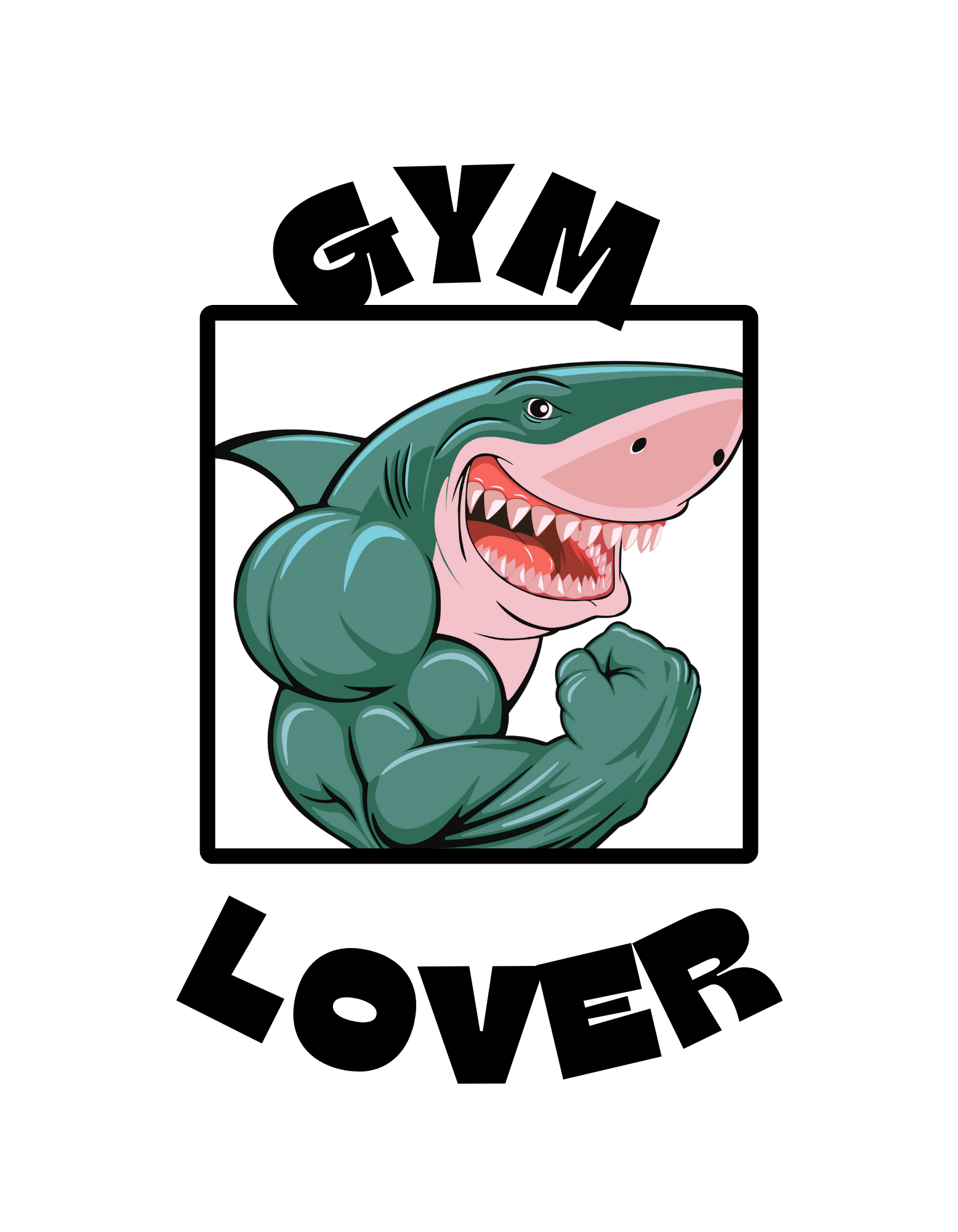 blue illustrated shark gym lover t shirt 20241117 144004 0000 750