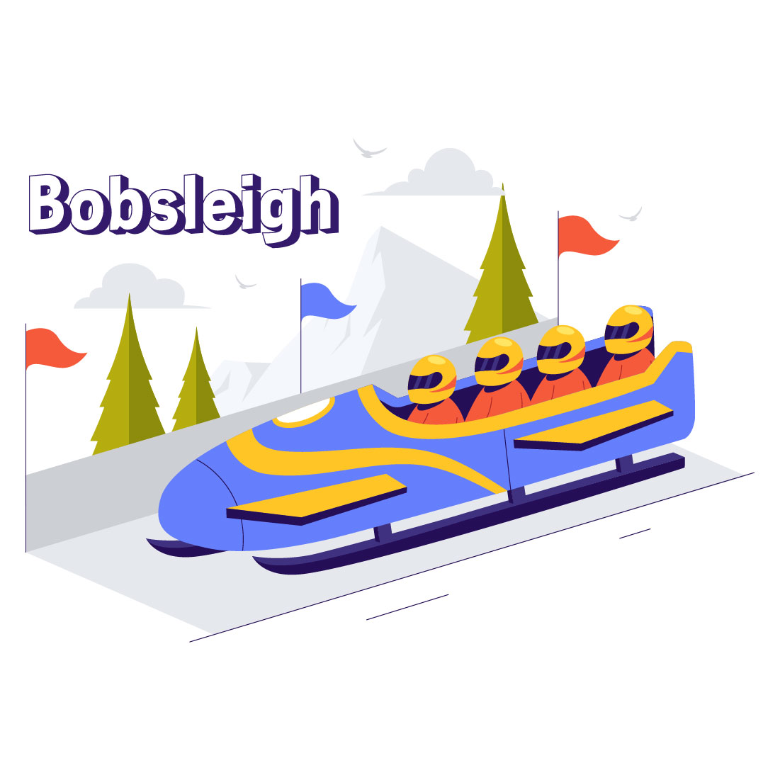 9 Bobsleigh Sport Illustration preview image.