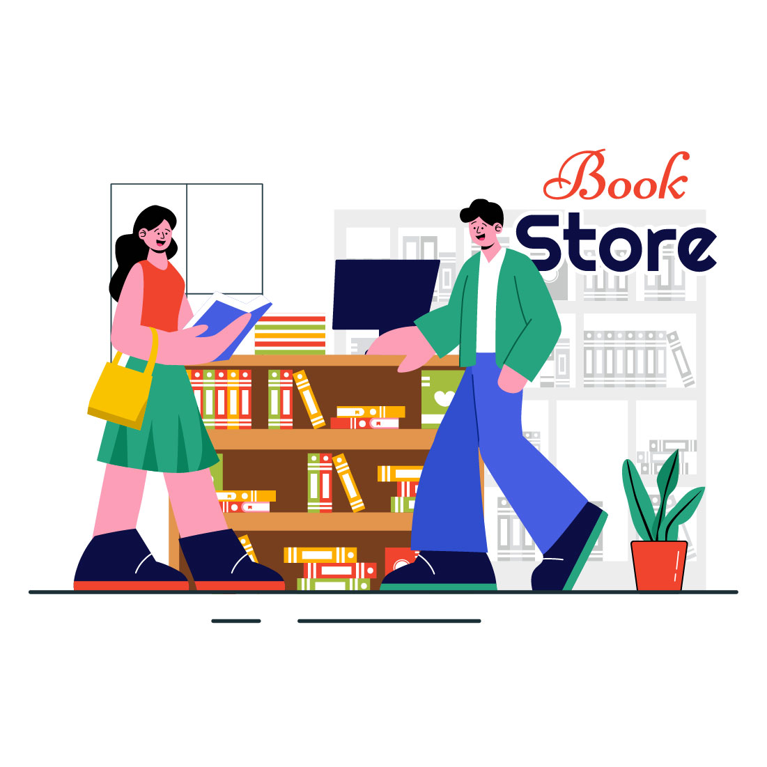 9 Bookstore and Library Illustration cover image.