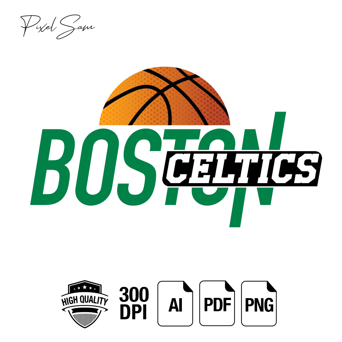 BOSTON CELTICS 2 SPORT T-SHIRT DESIGN preview image.