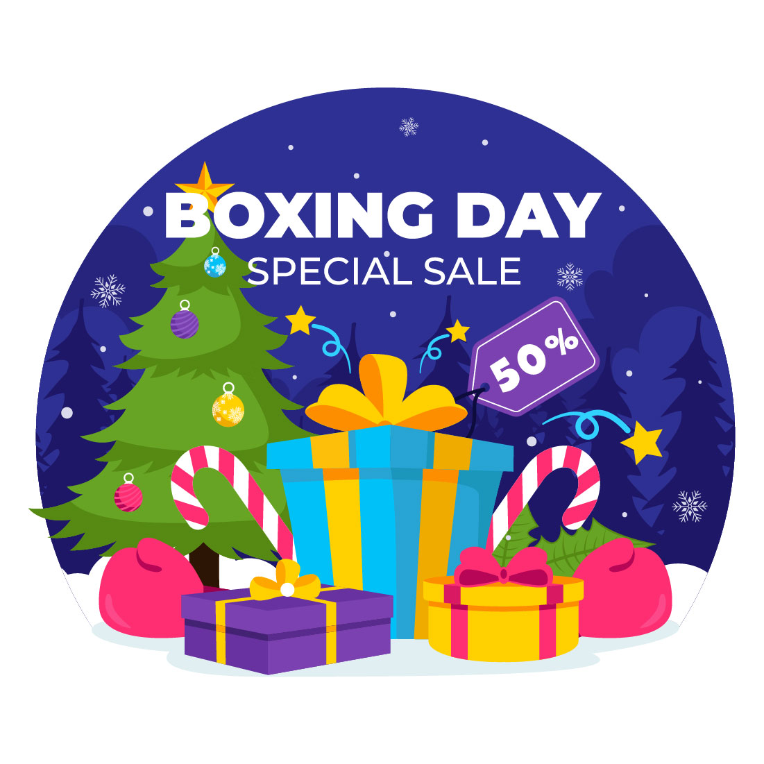 12 Boxing Day Sale Illustration preview image.