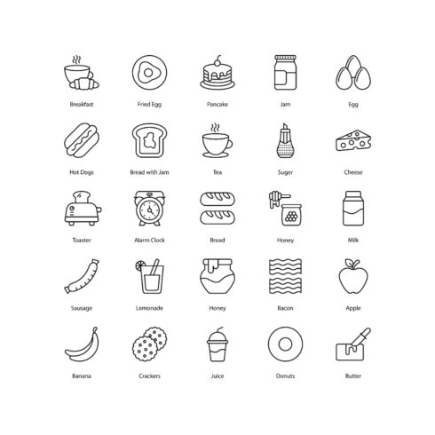 Breakfast Icon Set Food Icons cover image.