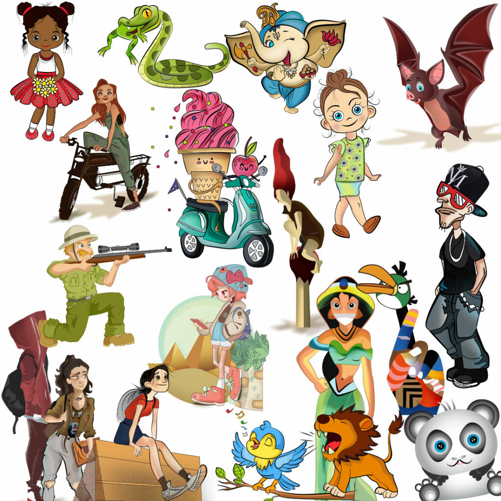 18 Cartoon Vector bundle made in Adobe illustrator - MasterBundles