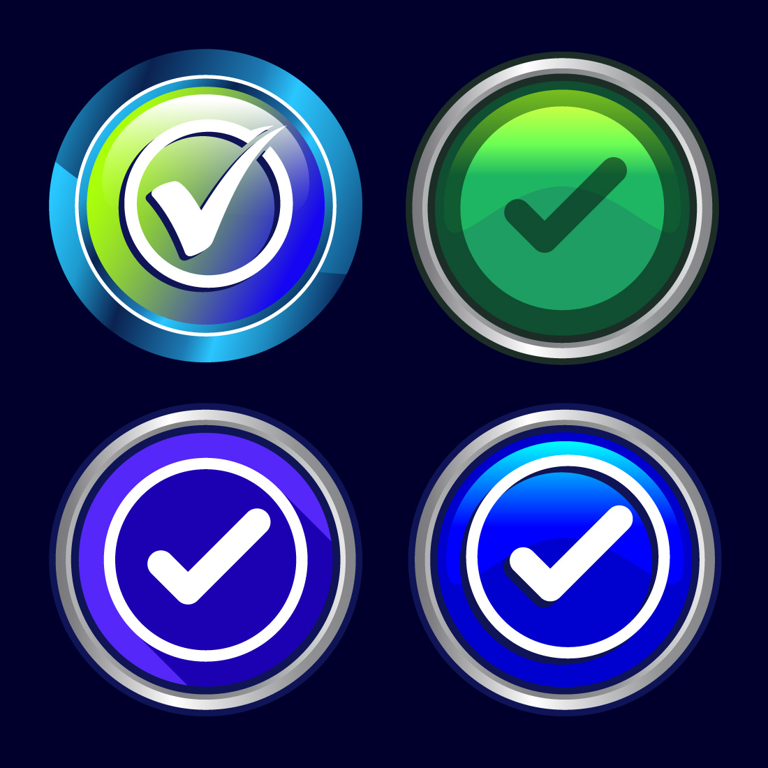 Check Mark Icon Button Set Design Illustration Tick Symbol cover image.