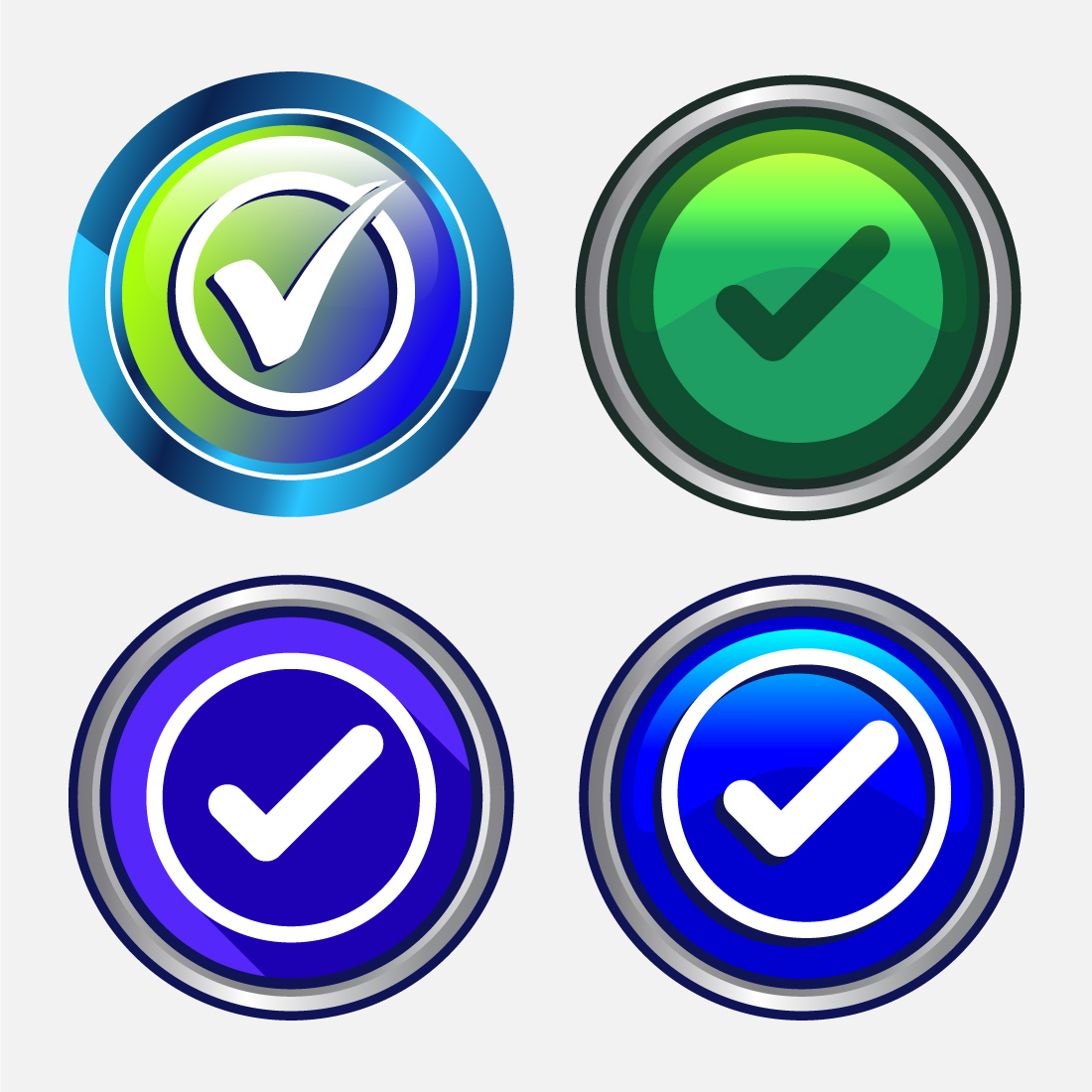 Check Mark Icon Button Set Design Illustration Tick Symbol preview image.