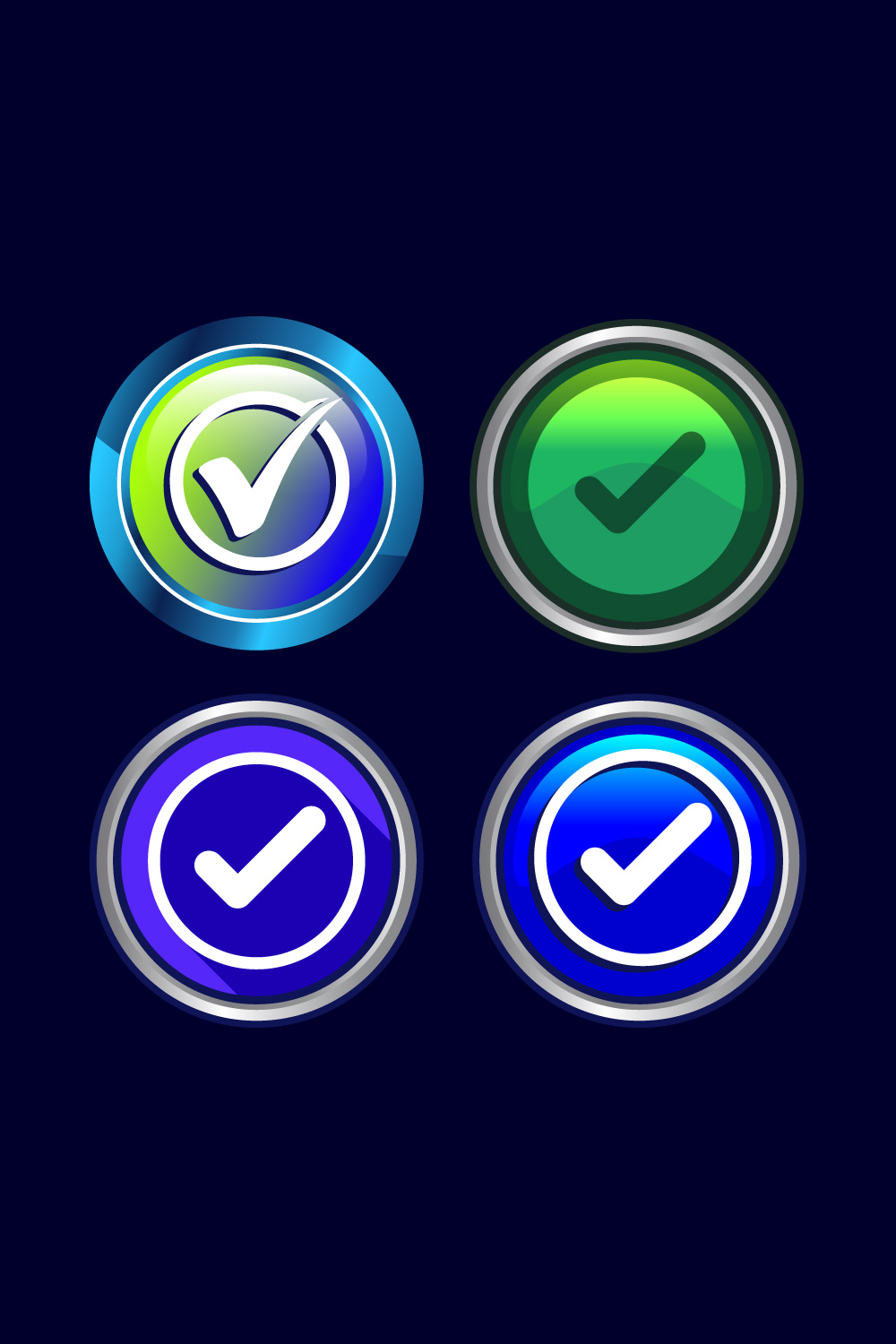 Check Mark Icon Button Set Design Illustration Tick Symbol pinterest preview image.