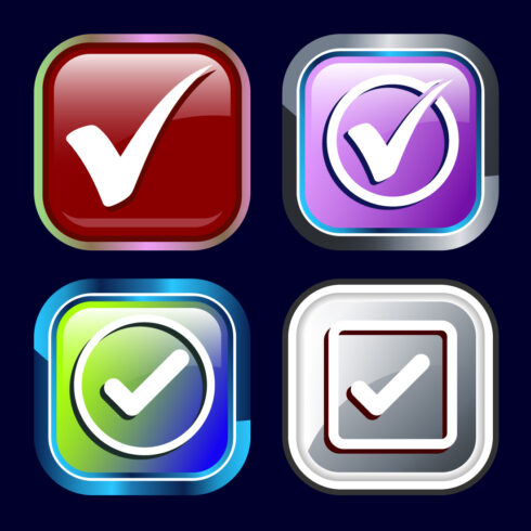 Check Mark Icon Button Set Design Illustration Tick Symbol cover image.