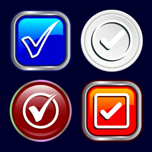 Check Mark Icon Button Set Design Illustration Tick Symbol cover image.