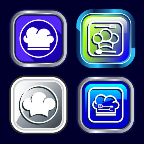 Chef Icon Button Design Illustration, Restaurant, Cooking Icon cover image.