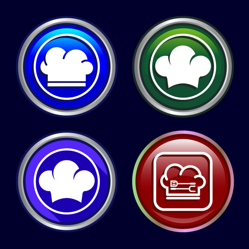 Chef Icon Button Design Illustration, Restaurant, Cooking Icon ...