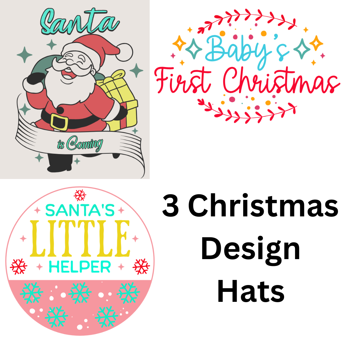 3 Christmas Design Hats preview image.